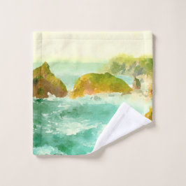 クラッシュ波水色 バスタオルセット