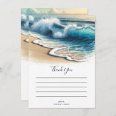 クラッシュ海波沿岸ビーチありがとう 招待状 (正面/裏面)