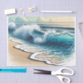 クラッシュ海波沿岸ビーチ結婚式 薄葉紙 (クラフト)