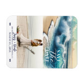 クラッシュ海波沿岸Save the Date Photo マグネット (横)