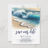 クラッシュ海波沿岸Save the Date Photo 招待状 (正面)