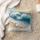 クラッシュ海波素朴沿岸ビーチ クッション (ブランケット)