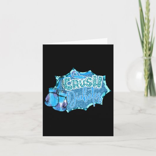 クラッシュ糖尿病青いボクシング手袋の糖尿病アワレン カード (正面)