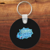 クラッシュ糖尿病青いボクシング手袋の糖尿病アワレン キーホルダー (正面)