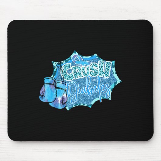 クラッシュ糖尿病青いボクシング手袋の糖尿病アワレン マウスパッド (正面)