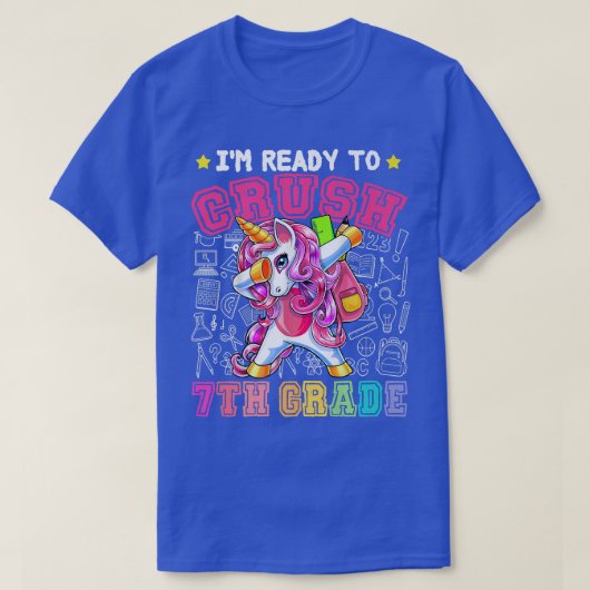クラッシュ7年生ダビングユニコーン新学期ギル Tシャツ (デザイン正面)