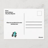 クラッシュ スマッシュ モンスター トラック バースデー バッシュ 水彩 ポストカード (裏面)