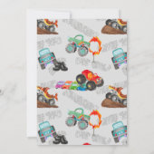 クラッシュ スマッシュ モンスター トラック バースデー バッシュ 水彩 招待状 (裏面)