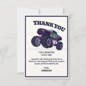 クラッシュ・スマッシュ 現代の紫のモンスターカーレースの誕生日 サンキューカード (正面)