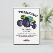 クラッシュ・スマッシュ 現代の緑のモンスターカートの誕生日 サンキューカード (スタンド正面)