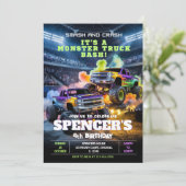 クラッシュ!モンスタートラックの誕生日パーティー招待状 招待状 (スタンド正面)