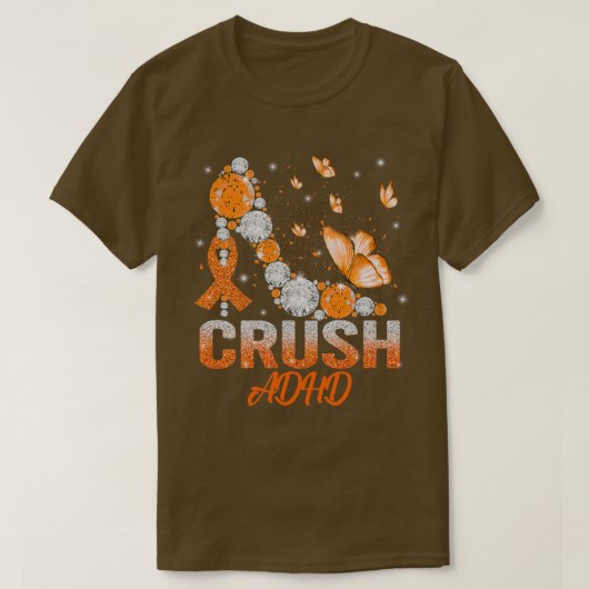 クラッシュADHD認識度ハイヒールサポートADHD Warri Tシャツ (デザイン正面)