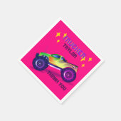 クラッシュITモンスタートラック女の子ピンクありがとう スタンダードカクテルナプキン (角)