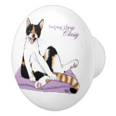 クラッシーおもしろいカリコキャットパープル セラミックノブ (右)