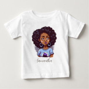 クラッシーでエレガントなアフロの女性 ベビーTシャツ