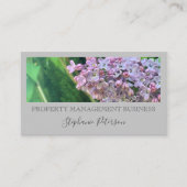 クラッシーエレガントな薄紫カスタムフォトグレー管理 名刺 (正面)