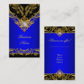 クラッシーエレガントエリートブルー王室の金ゴールドブラックオン金ゴールド 名刺 (正面/裏面)