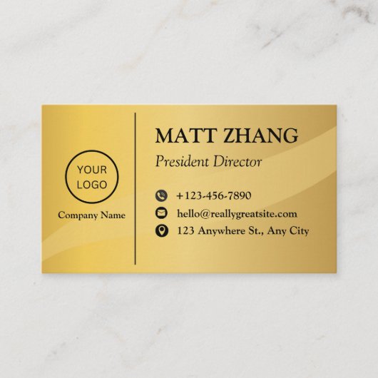 クラッシーエレガントゴールデンプロフェッショナルゴモダンンド 名刺 (正面)