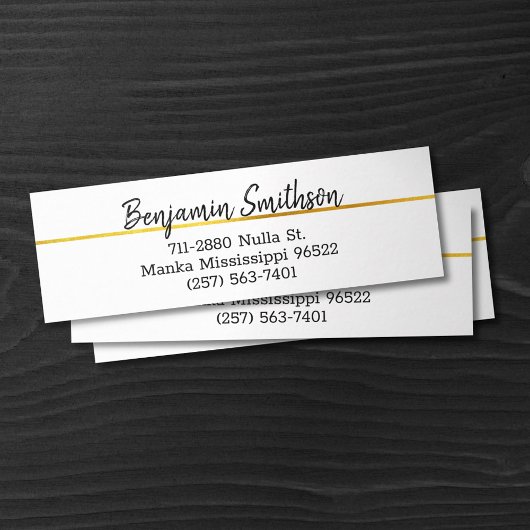 クラッシーエレガントシックモダンフェイク金ゴールドラグジュアリーカスタム スキニー名刺