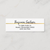 クラッシーエレガントシックモダンフェイク金ゴールドラグジュアリーカスタム スキニー名刺 (正面)