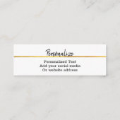 クラッシーエレガントシックモダンフェイク金ゴールドラグジュアリーカスタム スキニー名刺 (裏面)