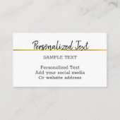 クラッシーエレガントシックモダンフェイク金ゴールドラグジュアリーカスタム 名刺 (裏面)