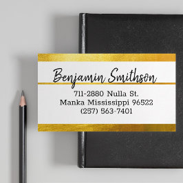 クラッシーエレガントシックモダンフェイク金ゴールドラグジュアリーカスタム 名刺