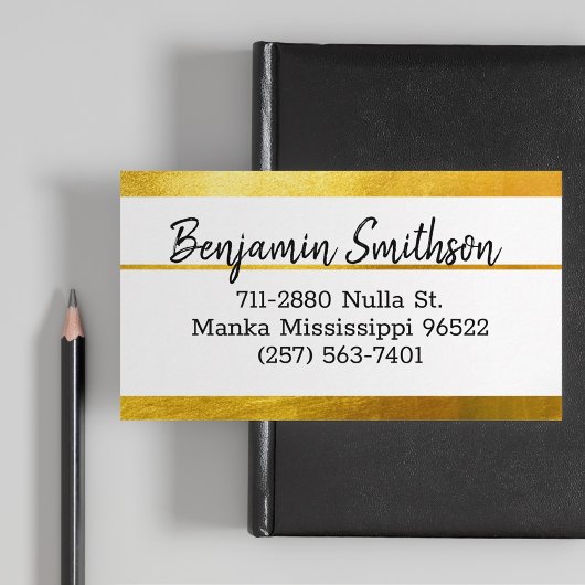 クラッシーエレガントシックモダンフェイク金ゴールドラグジュアリーカスタム 名刺