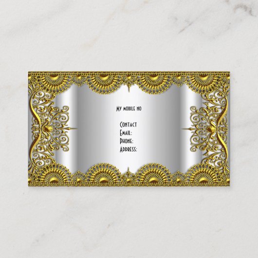 クラッシーエレガントシルバー華美金ゴールドレースのプロファイル 名刺 (裏面)