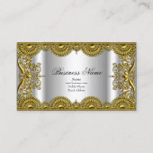 クラッシーエレガントシルバー華美金ゴールドレースのプロファイル 名刺 (正面)
