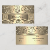 クラッシーエレガントセピアクリームダマスクフローラ 名刺 (正面/裏面)