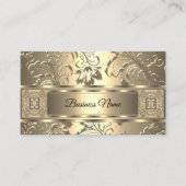 クラッシーエレガントセピアクリームダマスクフローラ 名刺 (正面)