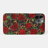 クラッシーエレガントダマスクヴィンテージシックブラックレッドローゼス Case-Mate iPhoneケース (裏面(横))
