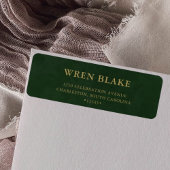 クラッシーエレガントダークグリーンレザー差出人住所 ラベル