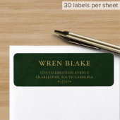 クラッシーエレガントダークグリーンレザー差出人住所 ラベル