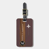 クラッシーエレガントトラベラーウッドモノグラムの名 ラゲッジタグ (正面縦)