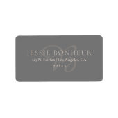 クラッシーエレガントニュートラル&グレー差出人住所 ラベル (正面)