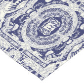 クラッシーエレガントネイビスタイリッシューブルーバロックオーナメント ショートテーブルランナー (コーナー)