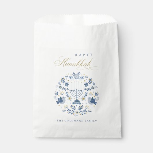 クラッシーエレガントネイビーブルーハッピーハヌカーフローラ昼寝 フェイバーバッグ (正面)