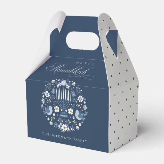 クラッシーエレガントネイビーブルーハッピーハヌカーフローラ フェイバーボックス (裏面サイド)