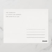 クラッシーエレガントネイビーブルーハッピーハヌカーフローラ 箔シーズンポストカード (裏面)