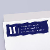 クラッシーエレガントネイビーモダンブルー差出人住所 ラベル