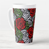 クラッシーエレガントフローラトレンディーシックスタイリッシュバラ カフェラテマグ (左アングル)