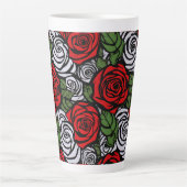 クラッシーエレガントフローラトレンディーシックスタイリッシュバラ カフェラテマグ (正面)