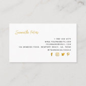 クラッシーエレガントフローラ白黒マグノリア金ゴールド 名刺 (裏面)