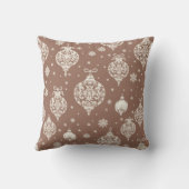 クラッシーエレガントブラウンホワイトクリスマスオーナメント クッション (裏面)