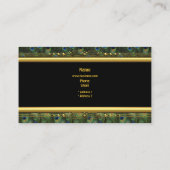 クラッシーエレガントブラックイエロー金ゴールドピーコックブルー 名刺 (裏面)