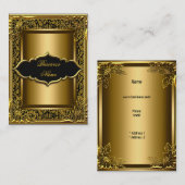 クラッシーエレガントブラックオールド金ゴールド 名刺 (正面/裏面)