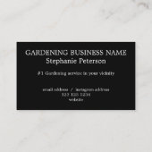 クラッシーエレガントブラックカスタム薄紫ガーデニング 名刺 (裏面)