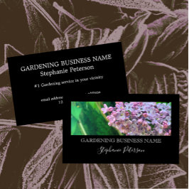 クラッシーエレガントブラックカスタム薄紫ガーデニング 名刺